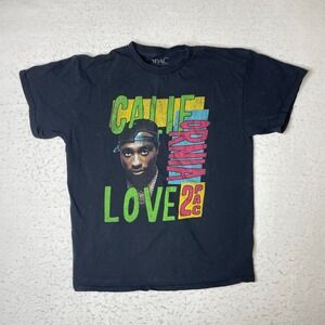2Pac California Love Graphic T Shirt Mens Medium Black Bravado Rap Tee Tupac